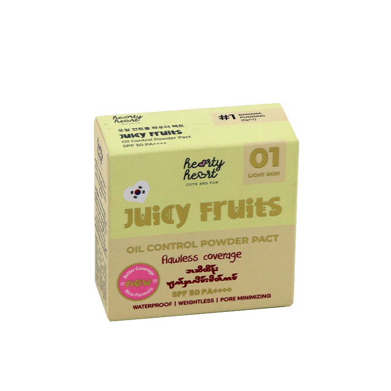 Hearty Heart Juicy Fruits Oil Control Powder Pact 4.5g (01 Light Skin )