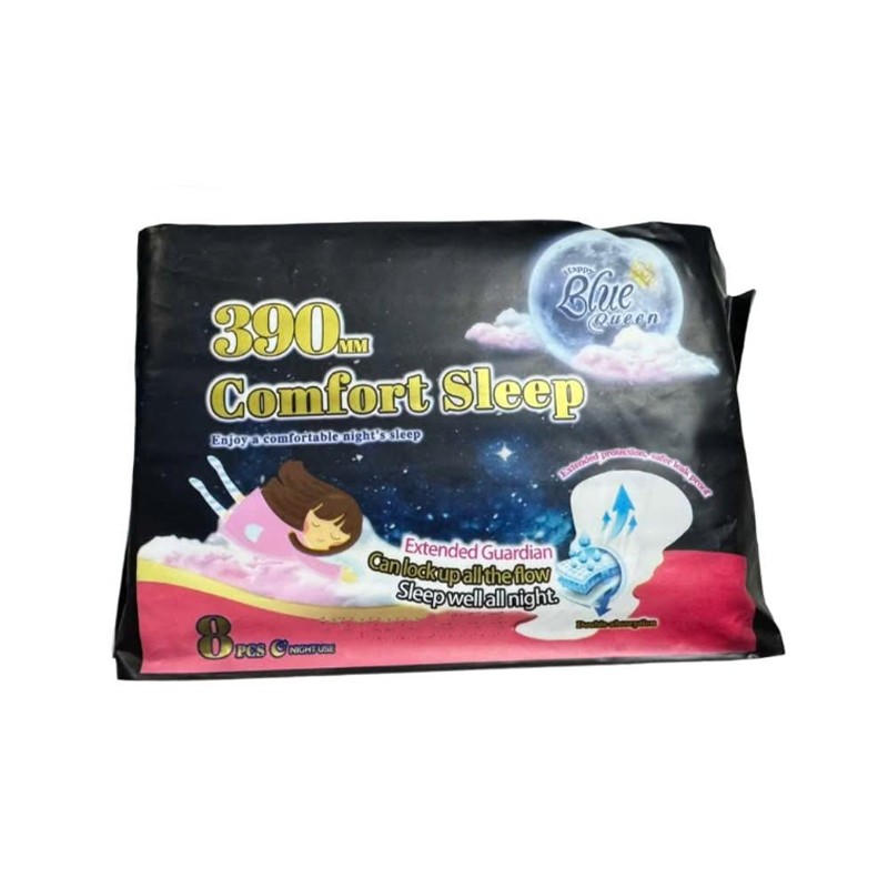 Blue Queen Sanitary Night Pad 390mm (8pcs)
