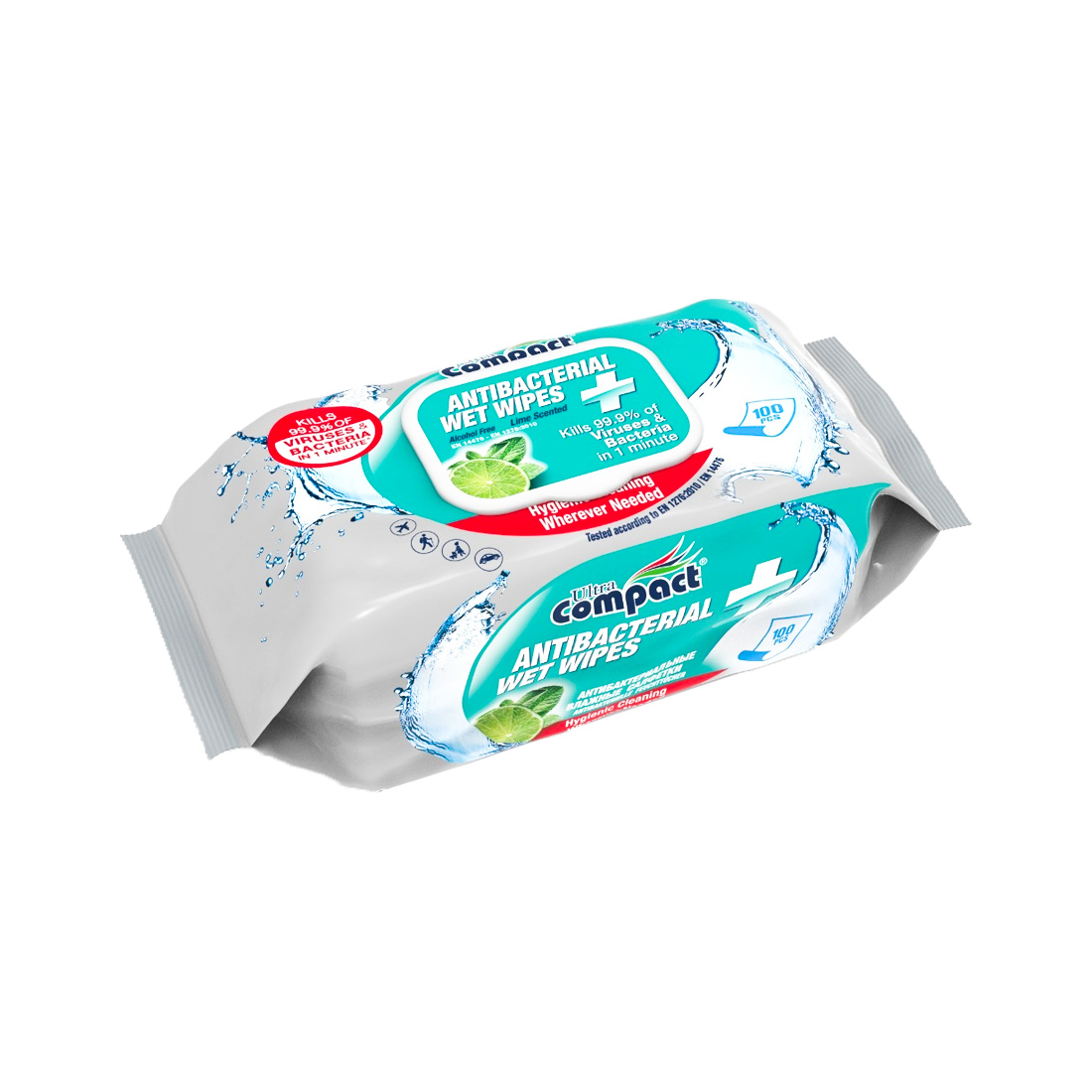Ultra Compact Antibacterial Wet Wipes (100'sheets) 350g