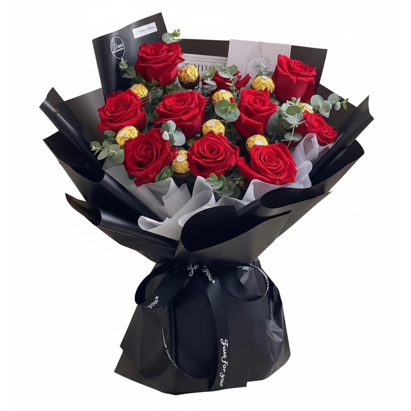 Rose & Chocolate Bouquet *10rose-10pcs