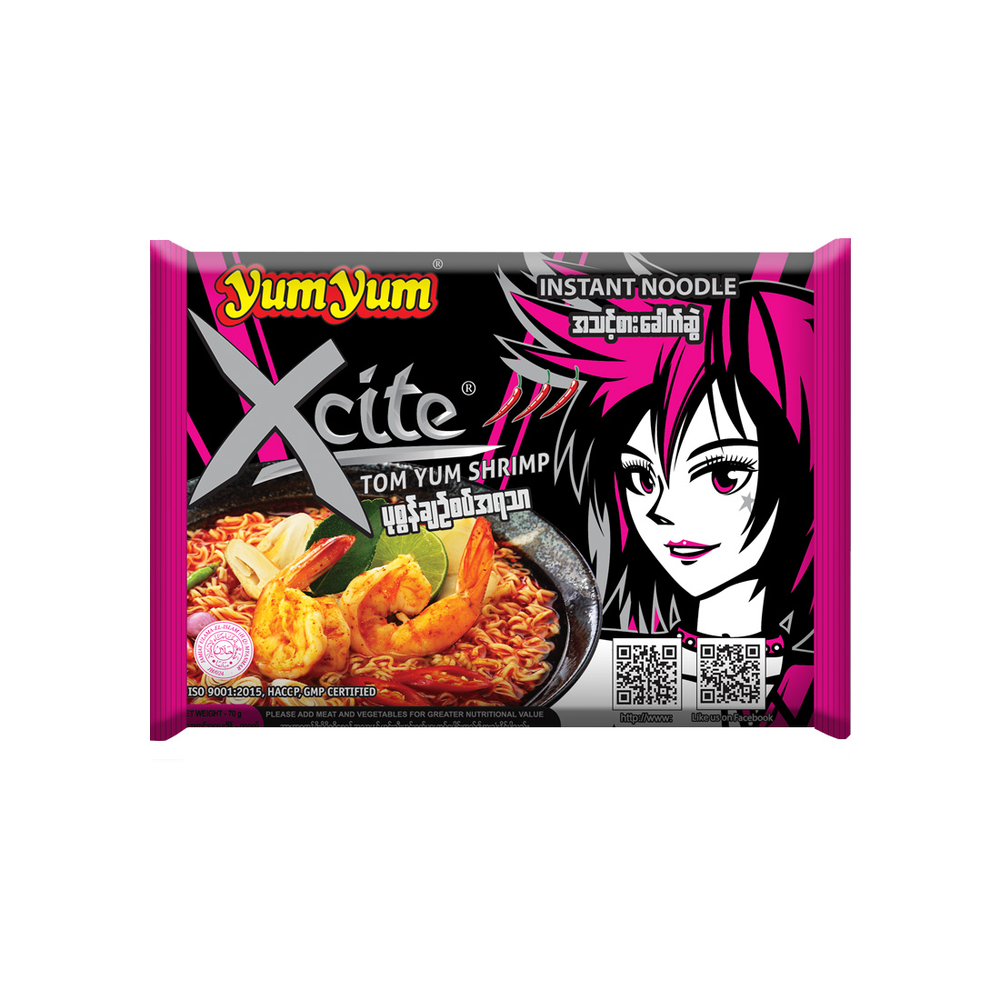 Yum Yum Xcite Tom Yum Shrimp Noodle 70g