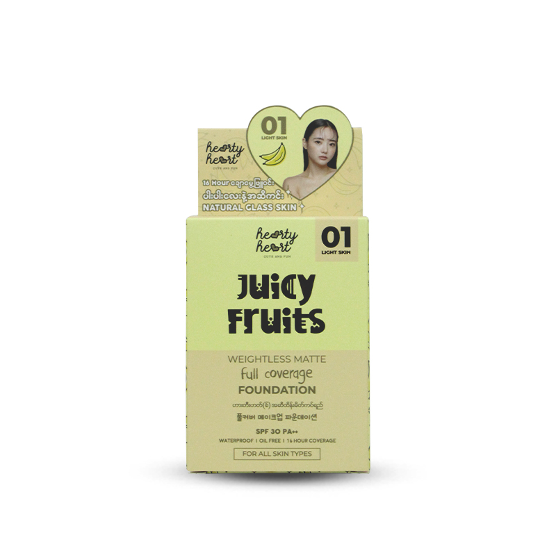 Hearty Heart Juicy Fruits Foundation (01 Light Skin) 20ml