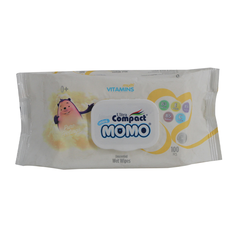 Ultra Compact Mini Momo Unscented Wet Wipes (Multi Vitamins) 100pcs