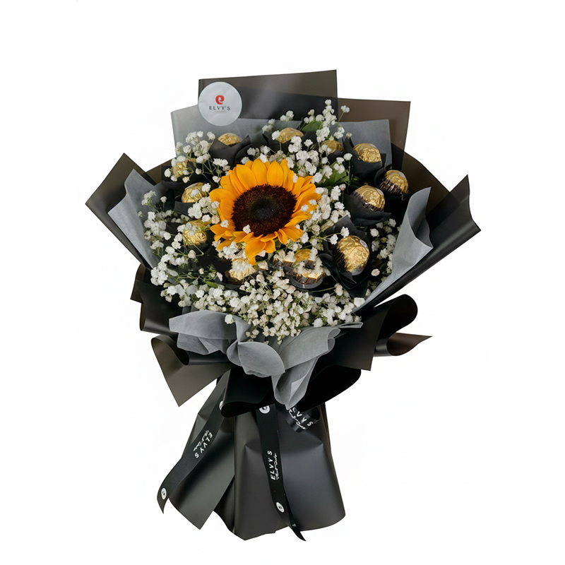 Sunflower & Chocolate Bouquet *1sunflower-10pcs