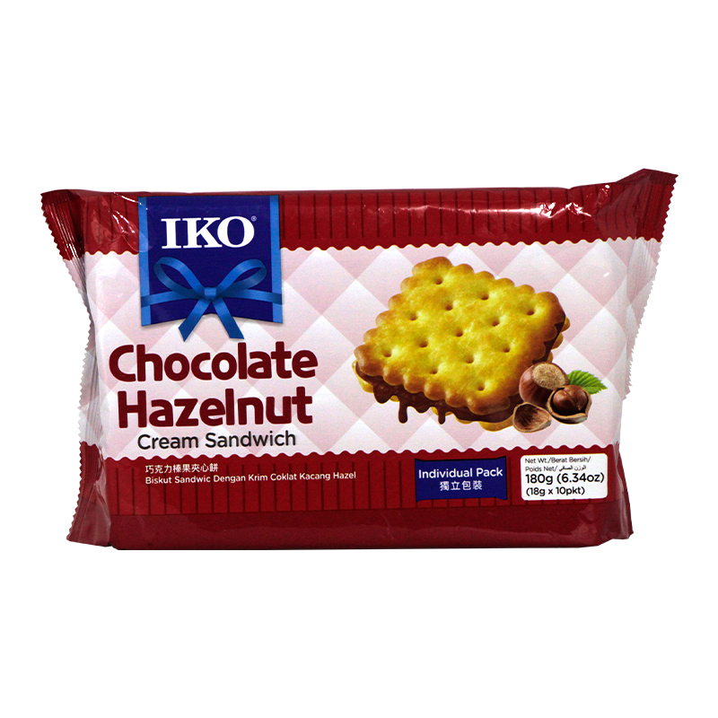 IKO Chocolate Hazelnut Cream Sandwich Biscuit 180g 