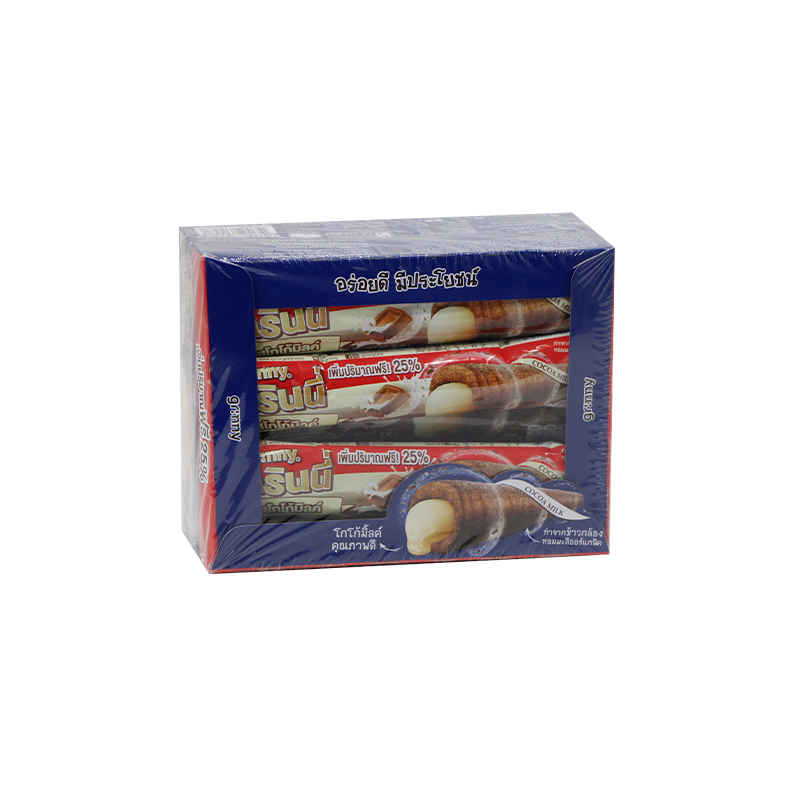 Grinny Chocolate Coated Snack Filled With Milk Cream Wafer 180g 
