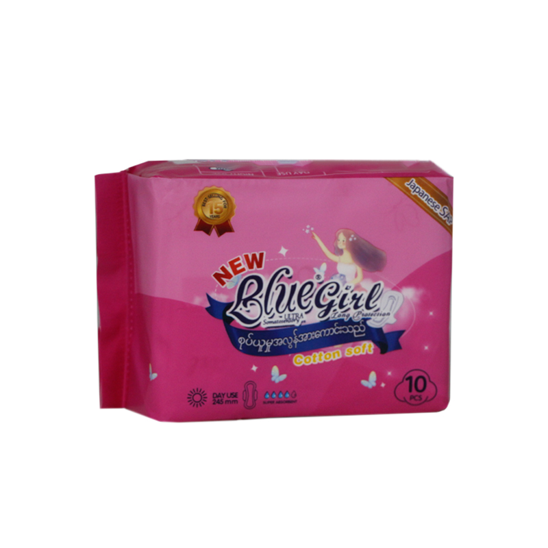 Blue Girl Cotton Day Pad 245mm(10pcs)