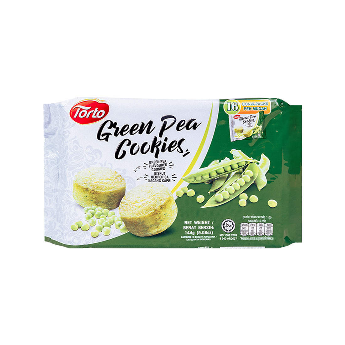 Torto Green Pea Cookies 144g *16'packs