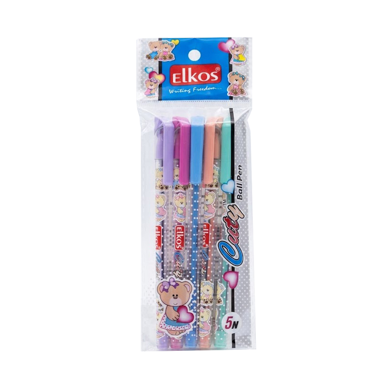 Elkos Cuty Ball Pen Blue 5pcs